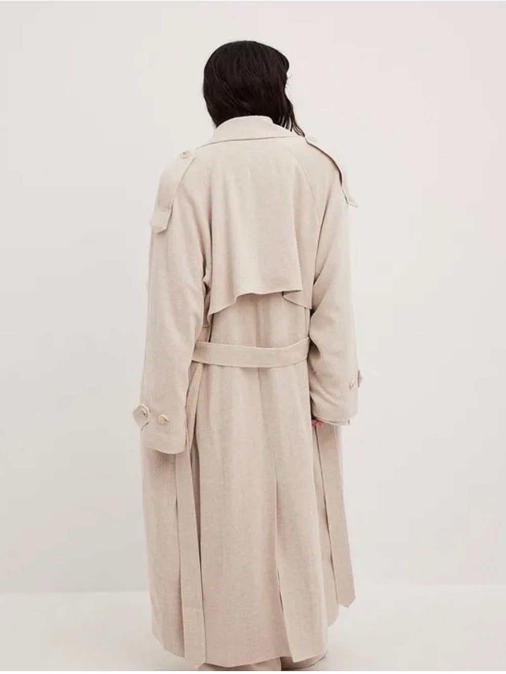 NA-KD Linen Blend Trench Coat 34 (6) - Picture 2 of 8
